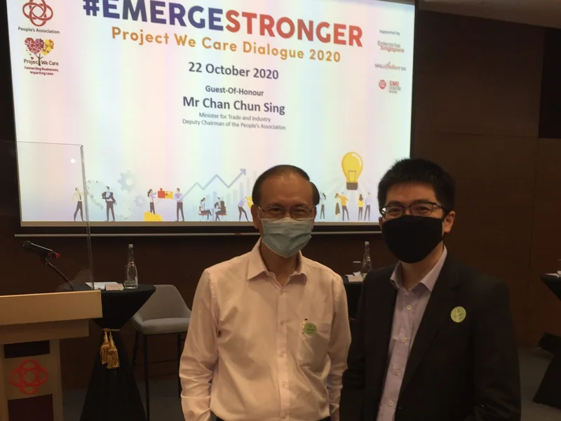 Lawrence Chai with Enterprise Singapore's Ted Tan