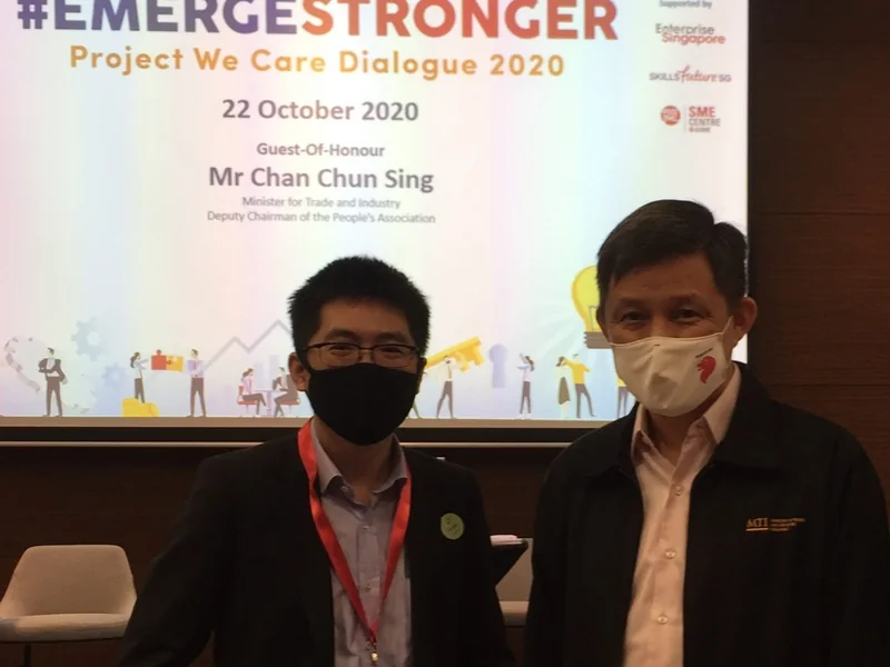 Lawrence Chai with Minister Chan Chun Sing